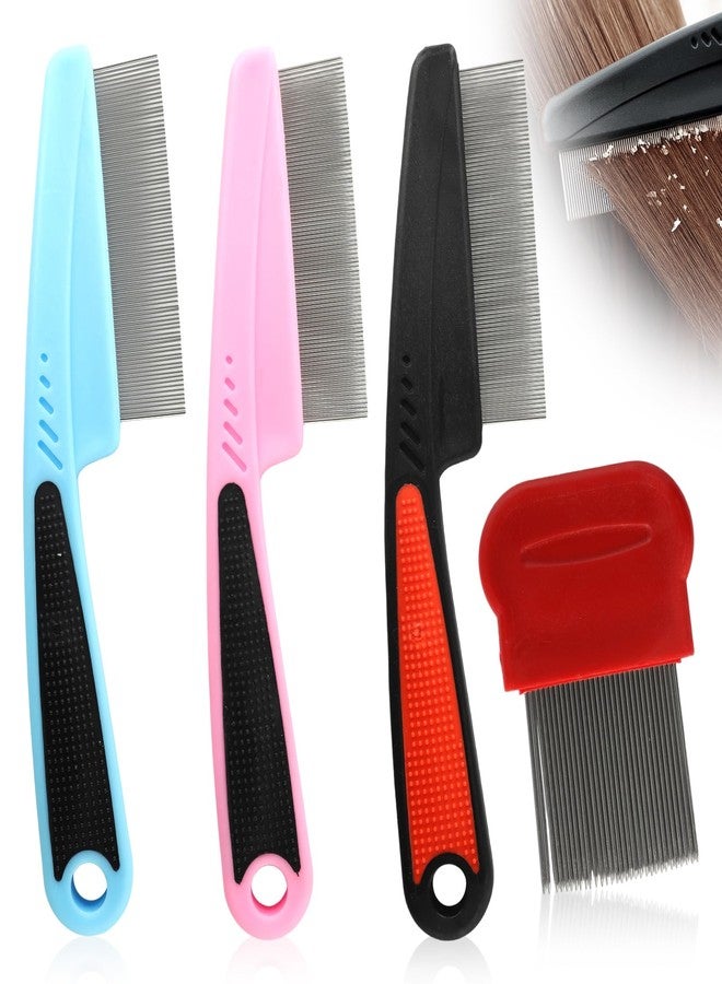 PKRFCJ 3 Pcs of Scalp Comb,Psoriasis,Stainless Steel Fine-Toothed Dandruff Combs,with 1 Bulk Anti-Dandruff,for Scalp Massage Care - Image 1